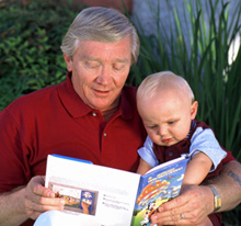 Grandfather and Grandchild Reading